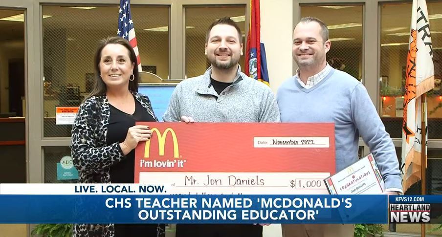 Daniels named McDonal's Outstanding Educator