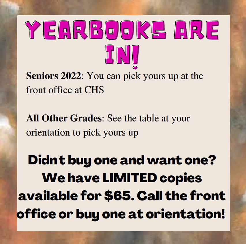 Yearbooks are in