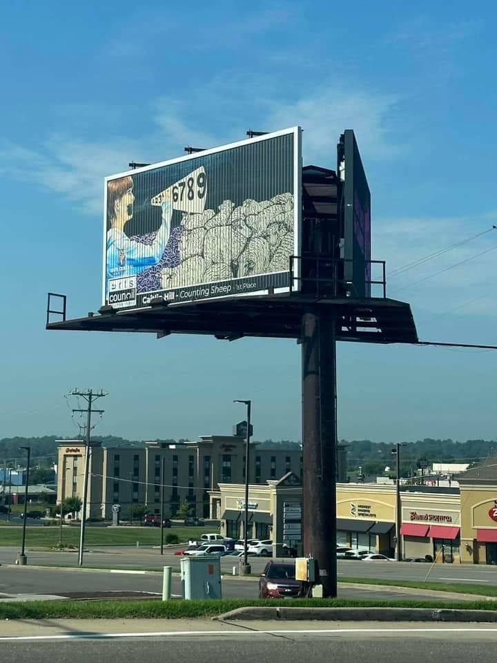 Caitlin Hill's artwork is featured on a billboard in Cape Girardeau