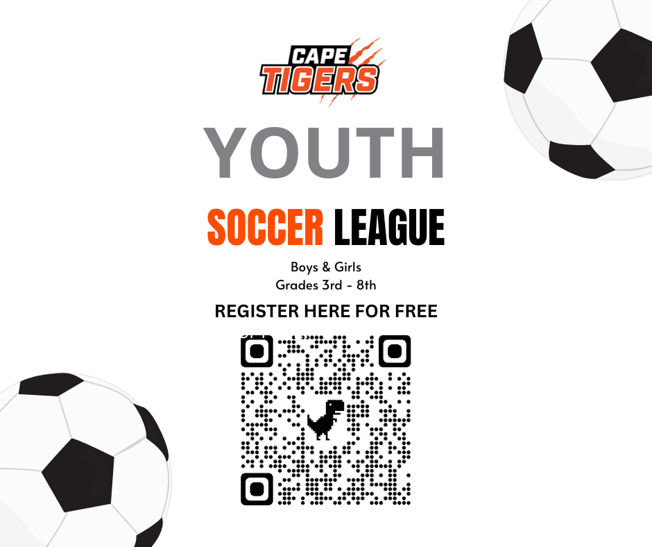Youth soccer signups are open for 3rd - 8th grade students.