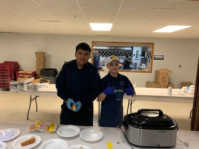 Cadets volunteer at the Noon Optimist Chili Day