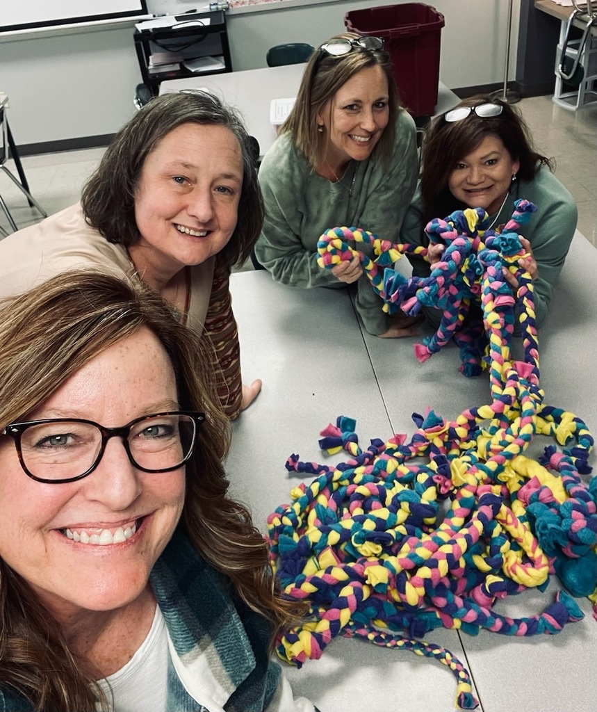 FACS and library staff made dog toys.