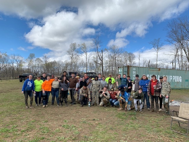 Cadets enjoyed of day of paintballing.