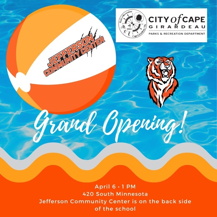 Grand Opening of the Jefferson Community Center will be held April 6 at 1:00