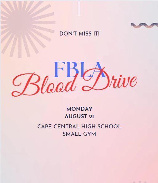 Blood drive Aug. 21
