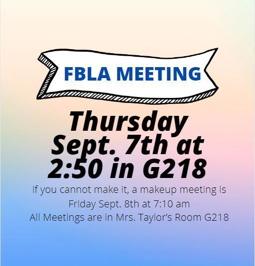 FBLA Meeting announcement